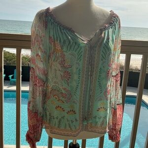 Hale Bob Multicolor Bohemian Blouse